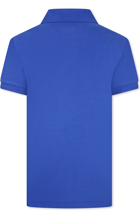 Homeware Ralph Lauren Blue Polo Shirt For Boy With Horse