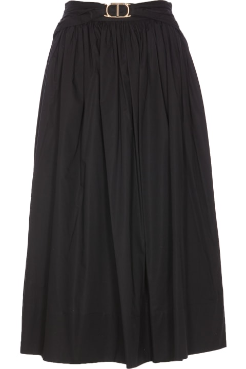 TwinSet Skirts for Women TwinSet Popeline Oval-t Longuette Skirt