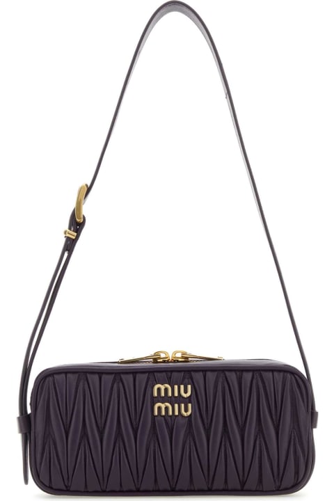Bags Sale for Women Miu Miu Purple Nappa Leather Shoulder Bag