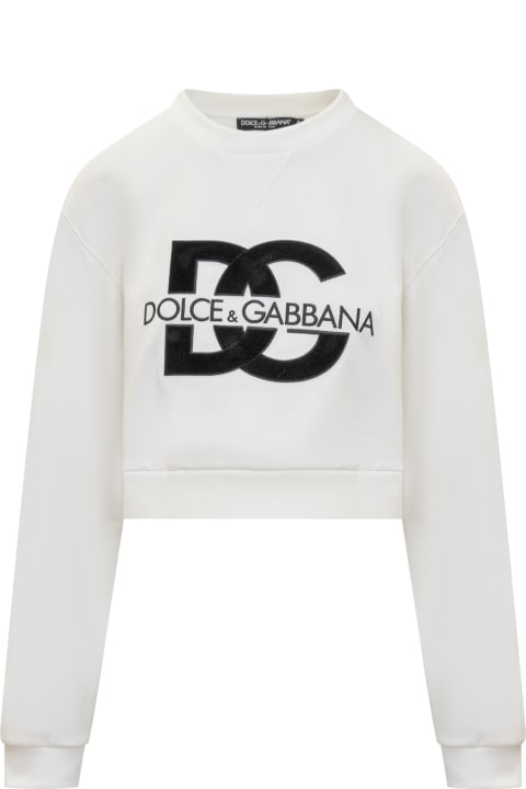 Dolce & Gabbana Sale for Women Dolce & Gabbana Jersey Sweatshirt With Dg Embroidery