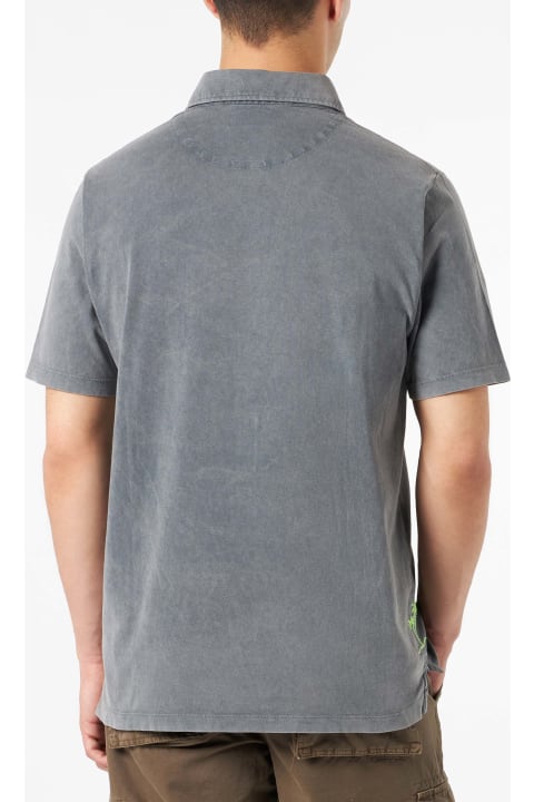 Homeware MC2 Saint Barth Man Grey Polo Shirt With Embroidery