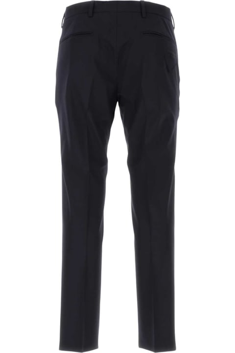 Pants for Men Prada Navy Blue Stretch Wool Pant