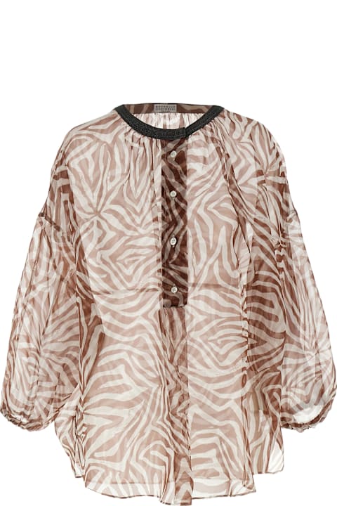 Brunello Cucinelli for Kids Brunello Cucinelli Monile Silk Blouse