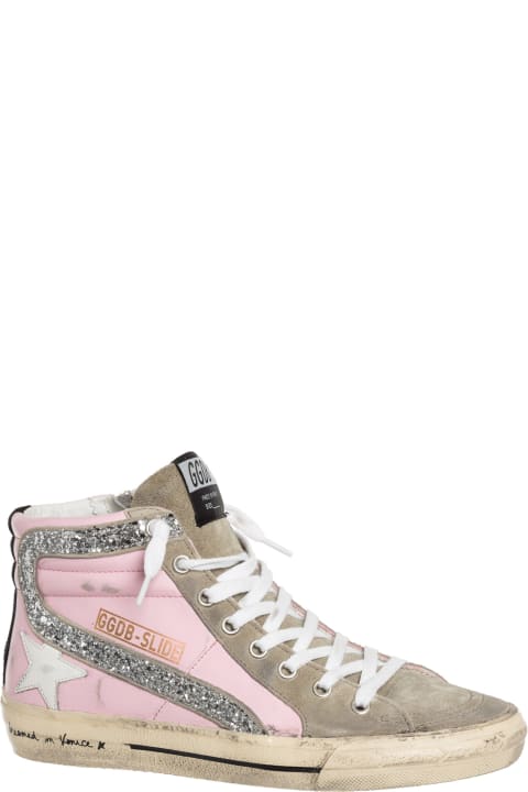 Slide Leather High-top Sneakers