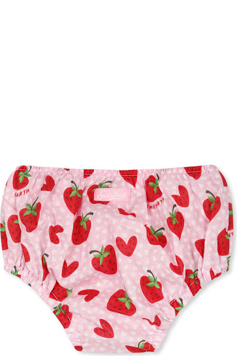 MC2 Saint Barth for Baby Girls MC2 Saint Barth Pink Briefs For Baby Girl With Strawberry Print