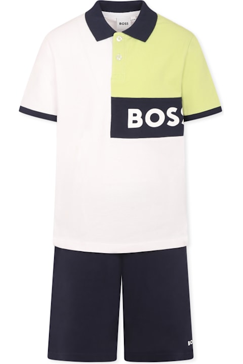 Hugo Boss Suits for Boys Hugo Boss Multicolor Suit For Boy With Logo