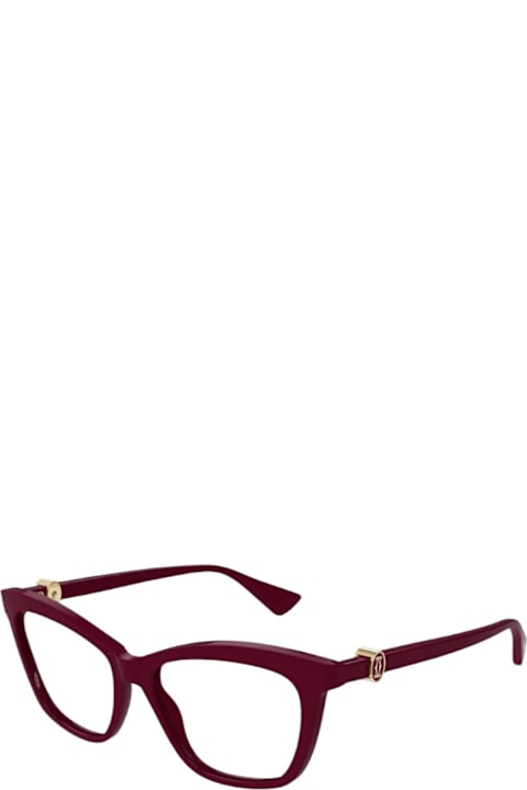 Cartier Eyewear نظارات لـ القسم الرجالي Cartier Eyewear Ct 0526 - Burgundy Glasses