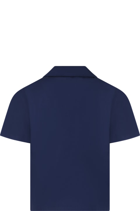 Gucci Topwear for Boys Gucci Blue Shirt For Boy With Double G