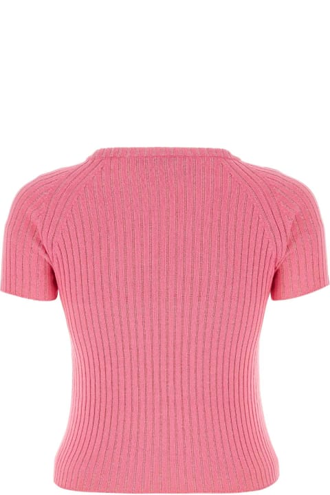 Cormio Fleeces & Tracksuits for Women Cormio Pink Cotton Blend Diamond Ortensia Sweater