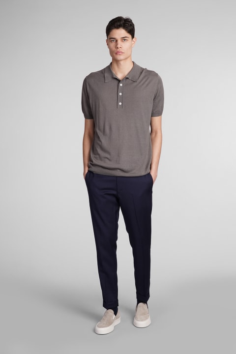 Low Brand Topwear for Men Low Brand K148 Polo In Grey Silk And Linen