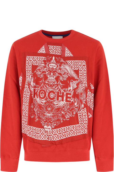 Koché Clothing for Men Koché Red Cotton Sweatshirt