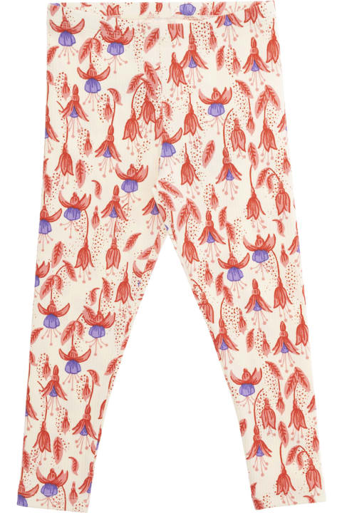 Fashion for Kids Mini Rodini Red Pants With High Waist And All-over Floral Motif In Cotton Stretch Girl