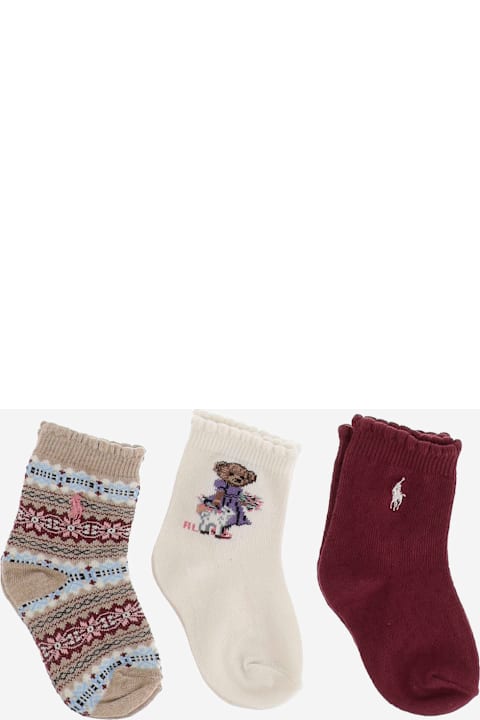 Polo Ralph Lauren Accessories & Gifts for Baby Girls Polo Ralph Lauren Set Of Three Stretch Cotton Socks