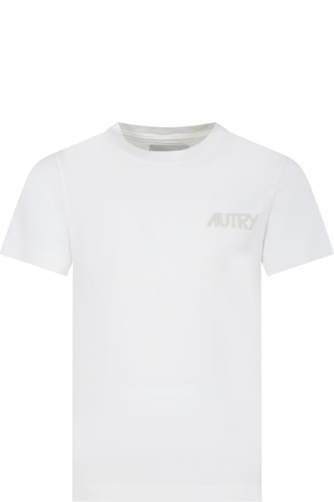 Autry T-Shirts & Polo Shirts for Boys Autry White T-shirt For Kids With Logo