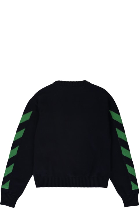 Sale for Kids Off-White Virgin Wool Crew-neck Sweater