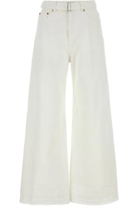Fashion for Women Sacai White Denim Wide-leg Jeans