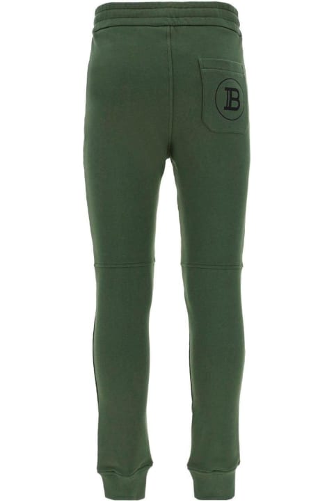 Fleeces & Tracksuits for Men Balmain Logo Printed Drawstring Jogger Pants
