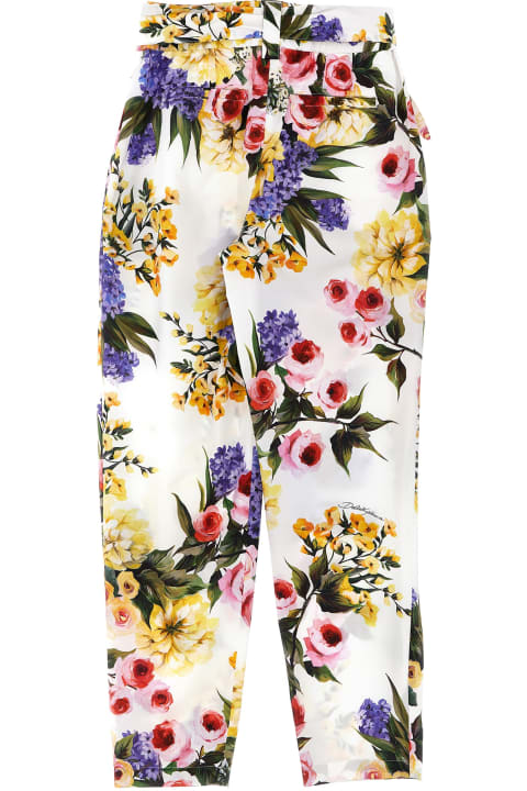 Bottoms for Girls Dolce & Gabbana Floral Print Trousers