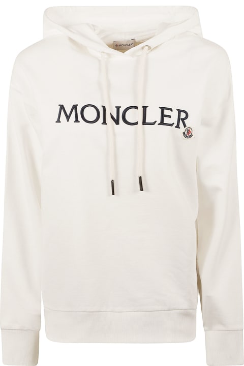 Sale for Women Moncler Chest Logo Patch Hooded Sweatshirt