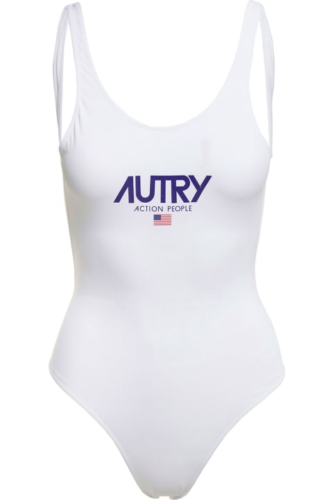 Autry for Women Autry White Swimsuit With Logo In Polyamide Woman