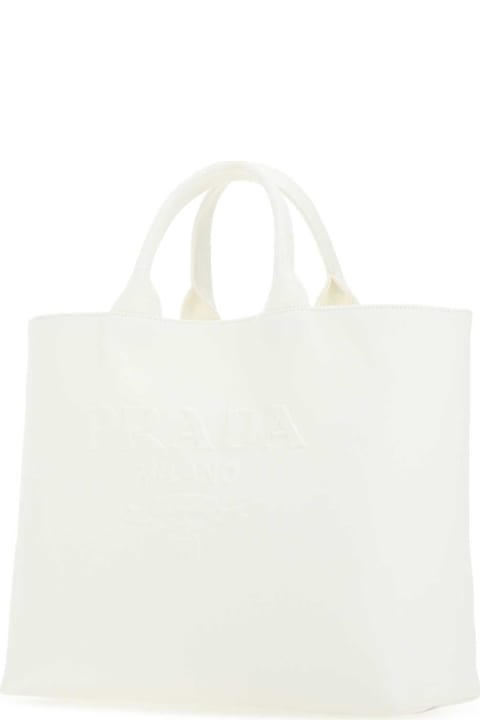 Totes for Women Prada White Canvas Handbag