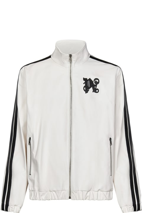 Palm Angels Coats & Jackets for Men Palm Angels Monogram Leather Track Jacket