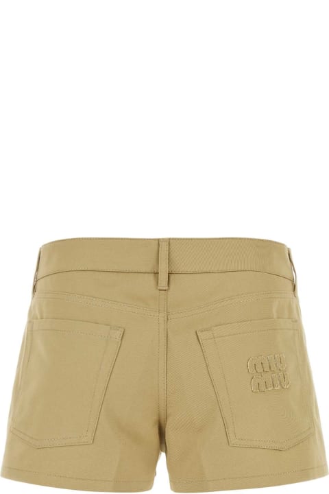 Sale for Women Miu Miu Camel Cotton Shorts