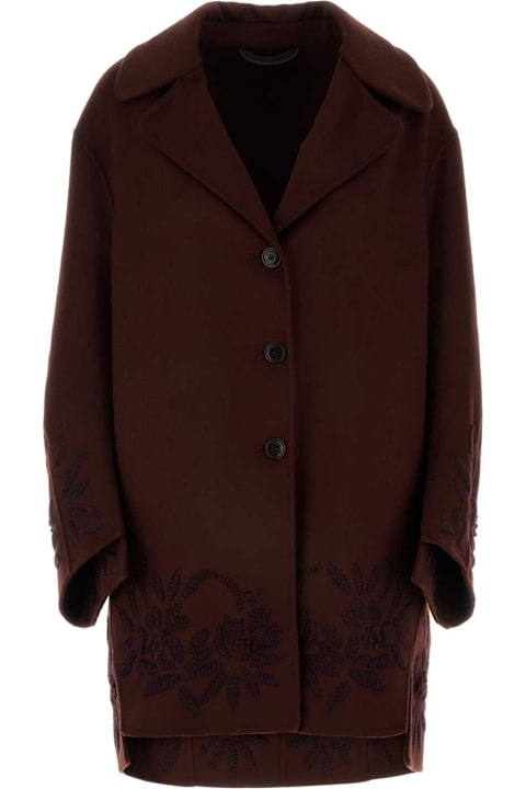 Ermanno Scervino Coats & Jackets for Women Ermanno Scervino Burgundy Wool Coat