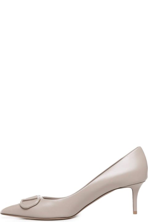 High-Heeled Shoes for Women Valentino Garavani Vlogo Plaque Pointed Toe Pumps