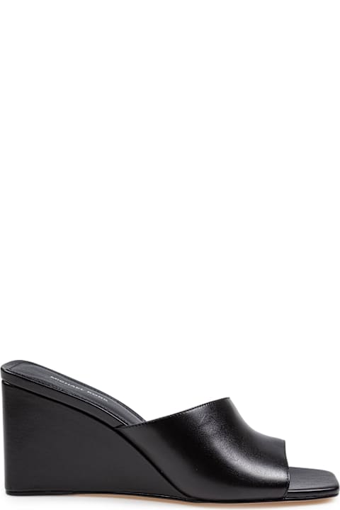 Michael Kors Sandals for Women Michael Kors Merriam Wedge Leather Clogs In Black Color