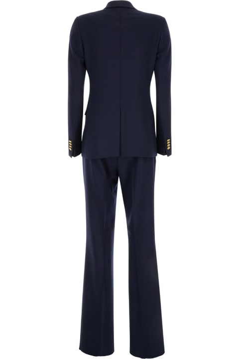 Tagliatore for Women Tagliatore Blue Double-breasted Suit In Wool Blend Woman