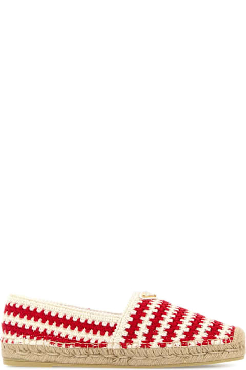 Prada Two-tone Crochet Espadrilles