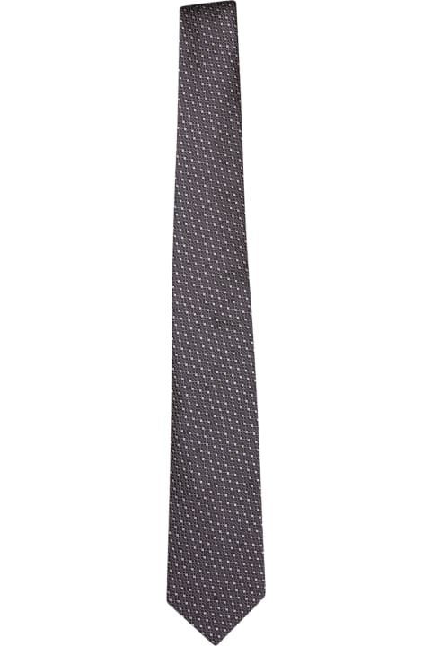 Canali لـ Men Canali Brown And Blue Geometric Tie