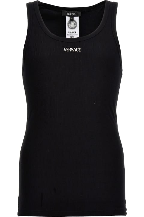 Versace Topwear for Men Versace Logo Embroidery Tank Top