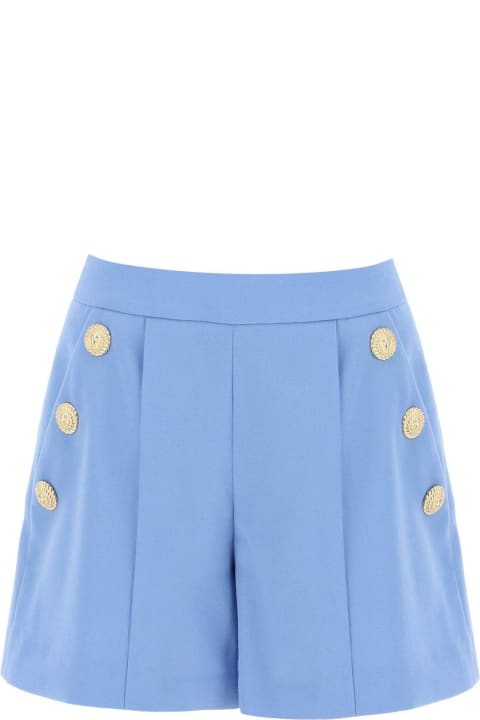 Balmain Pants & Shorts for Women Balmain Button Embellished Pleated Shorts