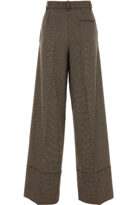 Bally Pants & Shorts for Women Bally Embroidered Stretch Wool Blend Wide-leg Pant