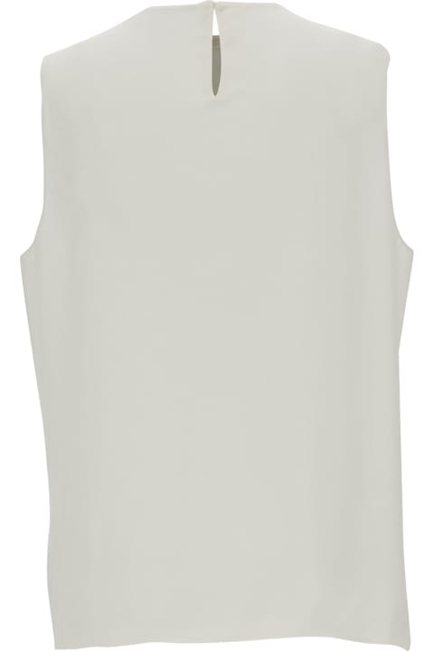 Theory Clothing for Women Theory White Sleeveless Crewneck Top In Silk Woman