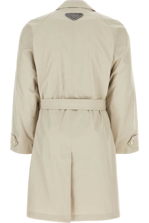 Coats & Jackets for Men Prada Dove Grey Cotton Blend Overcoat