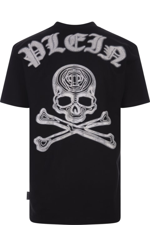 Philipp Plein Men Philipp Plein Black T-shirt With Crystal Skull&bones