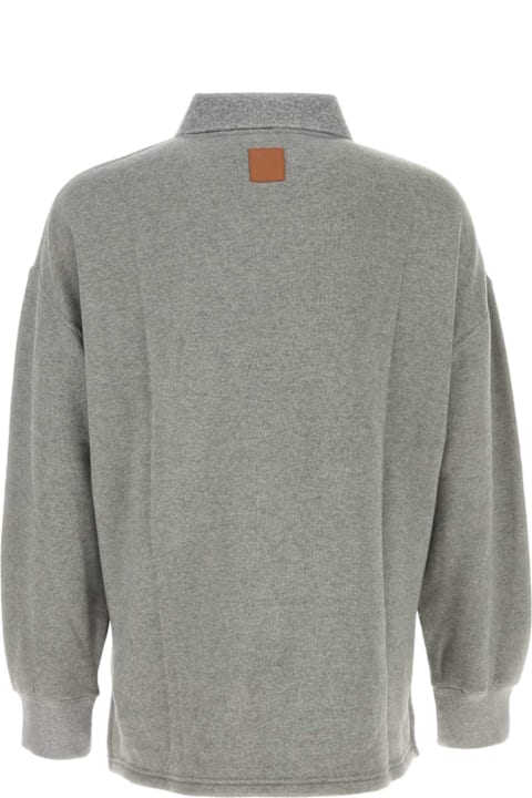 Loewe for Men Loewe Grey Cotton Blend Oversize Polo Shirt