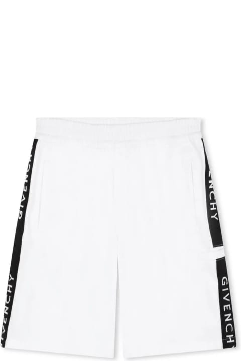 Givenchy Bottoms for Boys Givenchy White Shorts With Logo Band