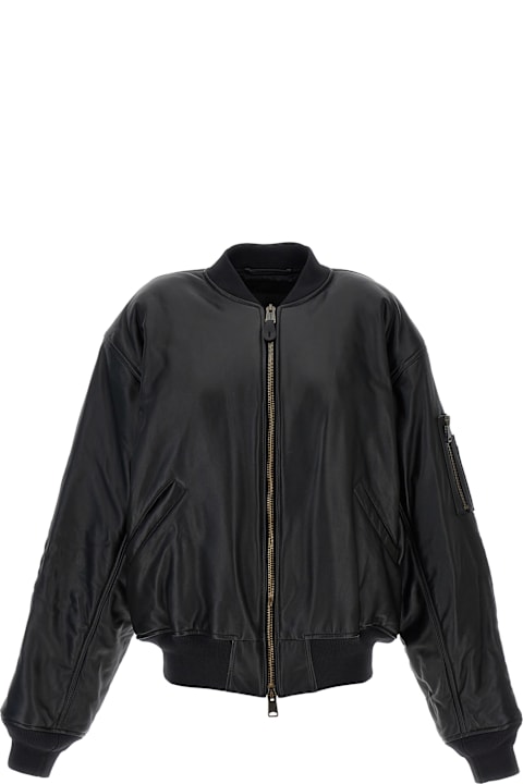 Balenciaga Coats & Jackets for Women Balenciaga Leather Bomber Jacket