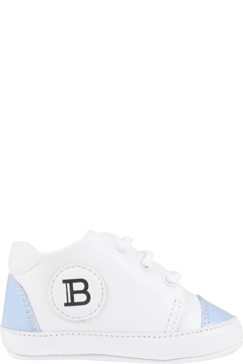 White Shoes For Baby Boy With Logo