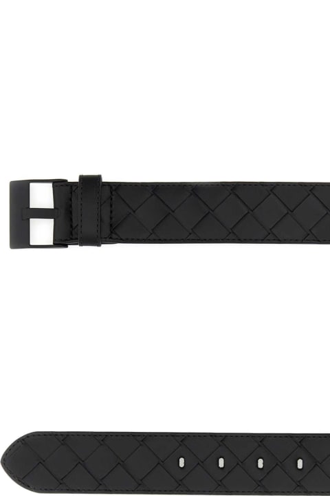 Bottega Veneta أحزمة لـ القسم الرجالي Bottega Veneta Black Leather Belt