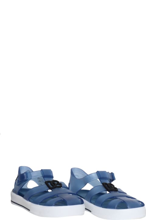 Shoes for Boys Dolce & Gabbana Light Blue Spider Sandals