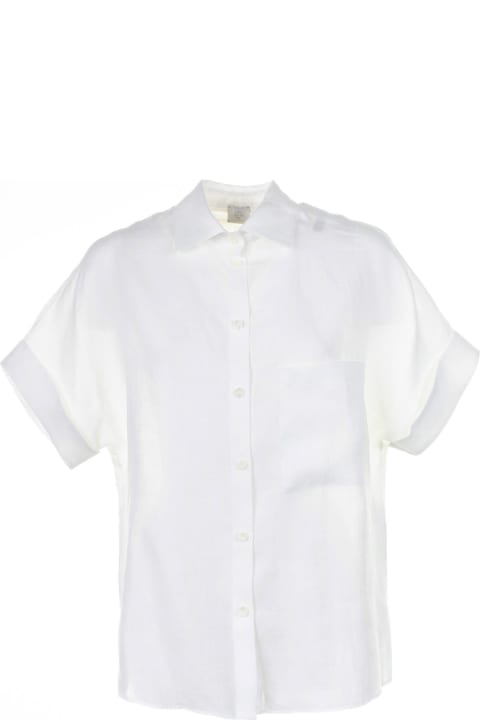 Eleventy Topwear for Women Eleventy White Linen Shirt With Half Sleeves