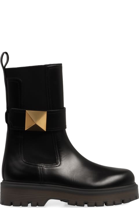 Fashion for Women Valentino Garavani Valentino Garavani - One Stud Leather Chelsea Boots