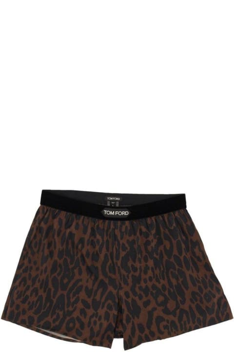 Tom Ford Underwear for Men Tom Ford Leopard Printed Logo Waistband Boxers