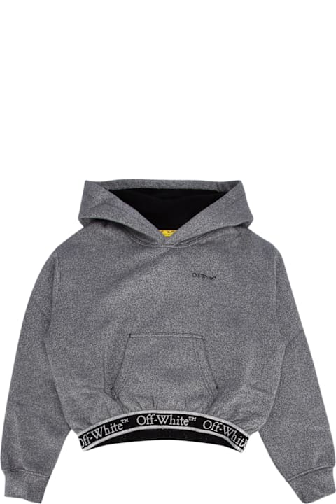 Off-White Sweaters & Sweatshirts for Boys Off-White Bookish Logo Band Hoodie Crop Silver B