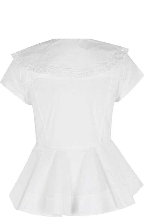 Homeware Ganni Stretch Cotton Peter Pan Collar Shirt